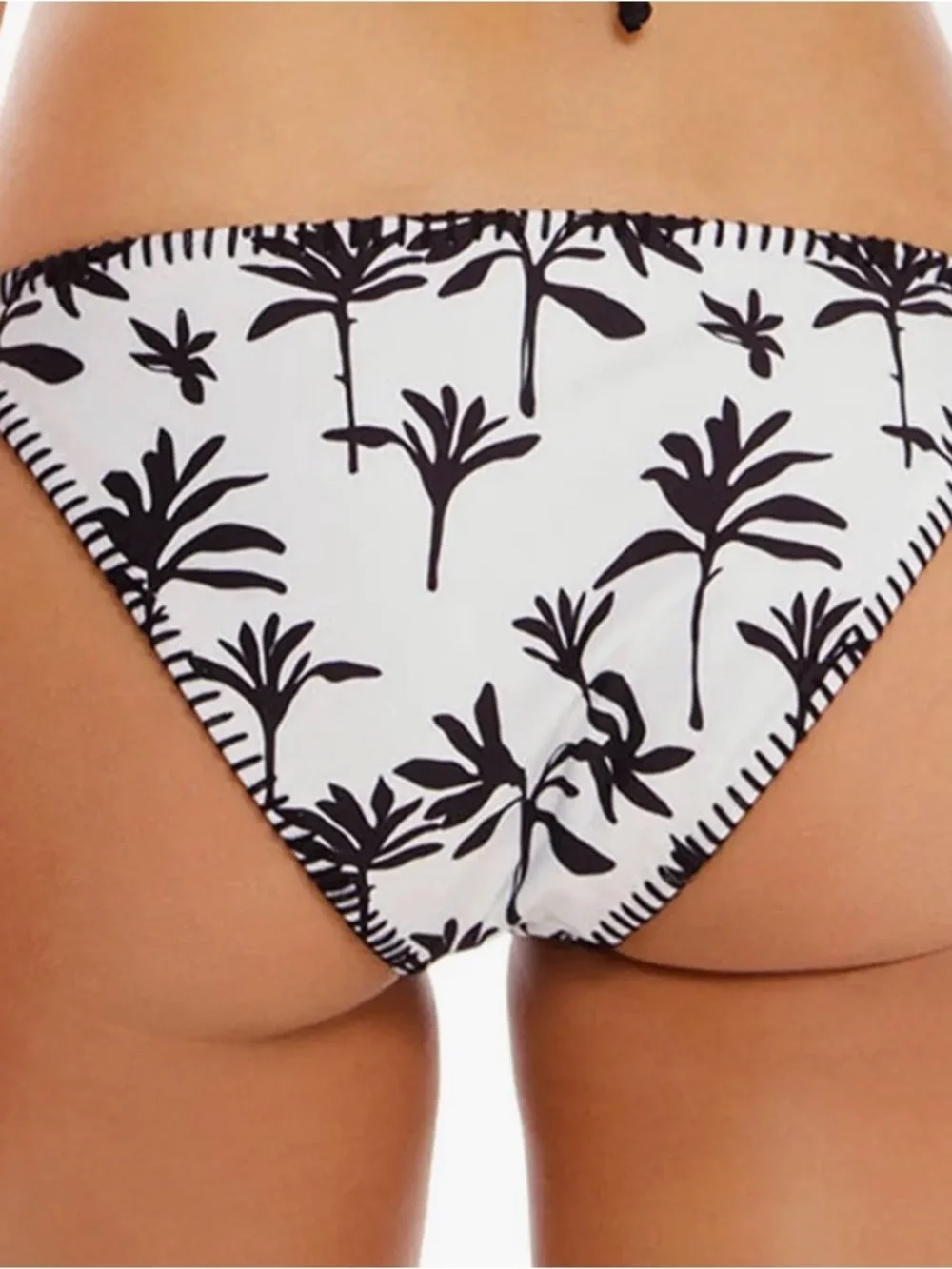 NWT Cosita Linda luxury Black & White Palm-Print Triangle Bikini Set, medium - Picture 5 of 11